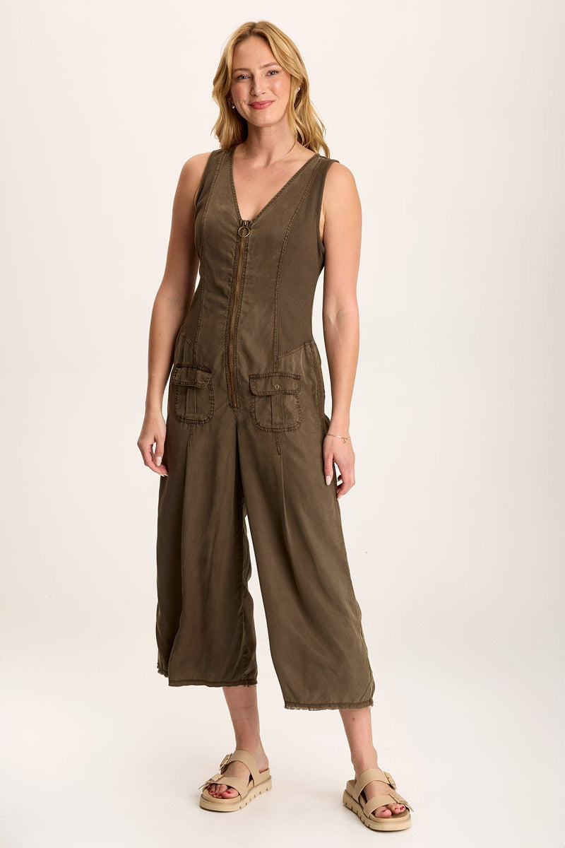 Linette Jumpsuit with V-Neck and Adjustable Straps