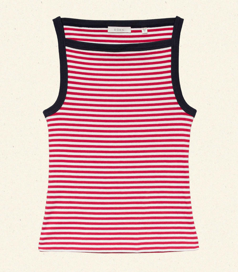 ANDREA TANK -- ROUGE NANTUCKET STRIPE