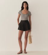 BRIGITTE TEE -- NOIR LA MADDALENA GINGHAM