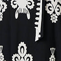 Ikat Print 3/4 Sleeve Wrap Maxi Dress