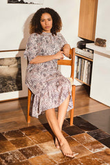 Animal Print Pephem Midi Dress