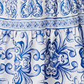 Mosaic Print Wide Strap Midi Sun Dress