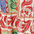 Printed 1/2 Sleeve V-Neck Midi Dress