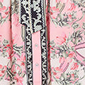 Border Print Tie Waist Short Dress