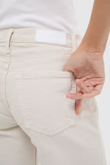 Vintage White Mid Rise Wide Leg Crop