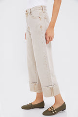 Oat Ryder High Rise Cuffed Straight
