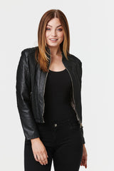 Zip Front Faux Leather Jacket