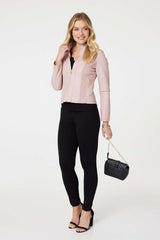 Zip Front Faux Leather Jacket