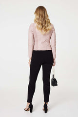 Zip Front Faux Leather Jacket