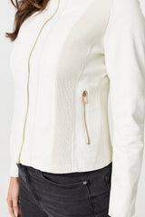 Zip Front Faux Leather Jacket