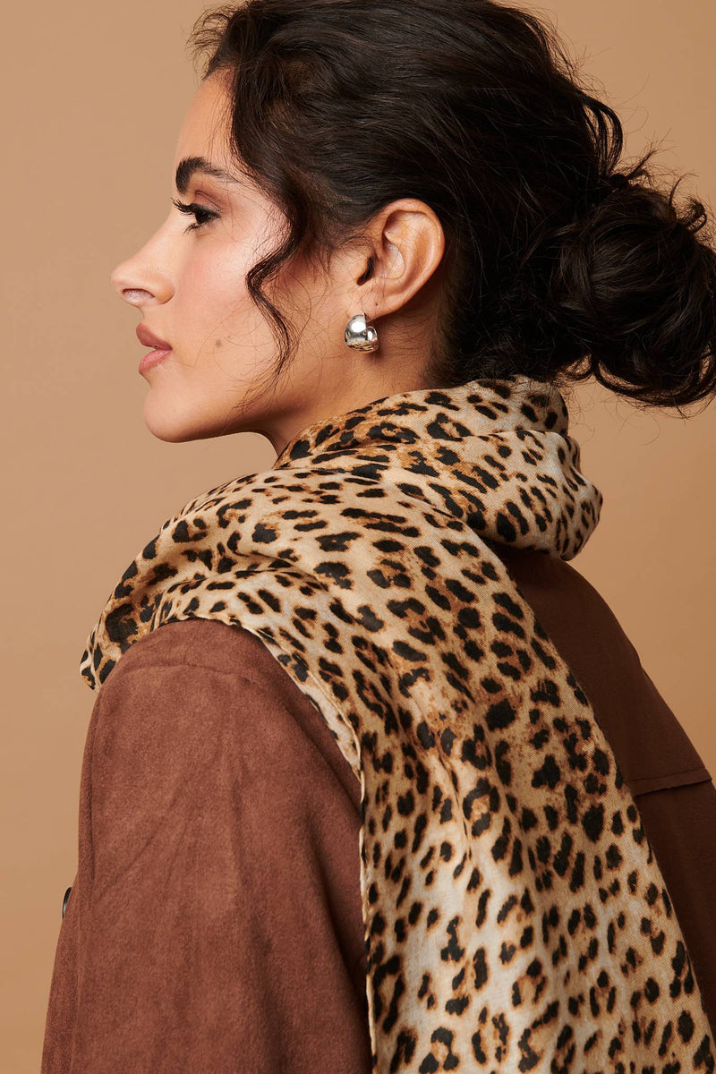 Animal Printed Relaxed Shawl Scarf