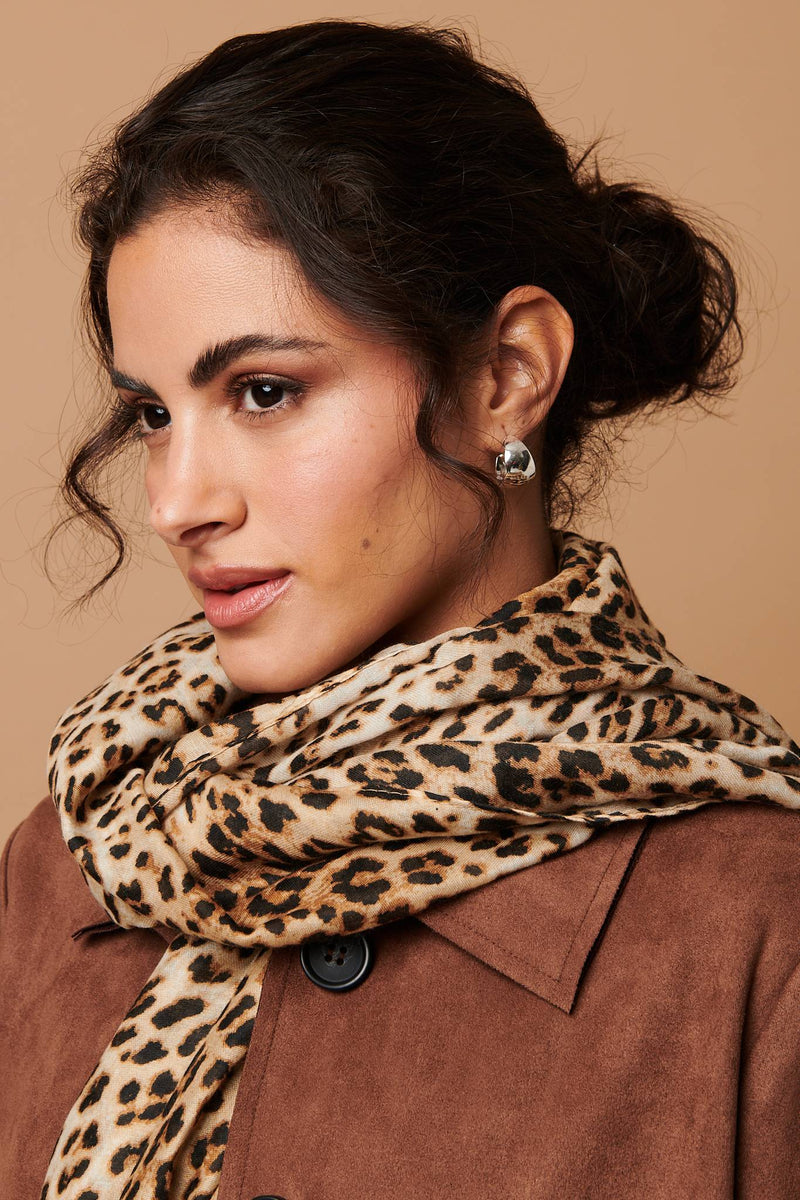 Animal Printed Relaxed Shawl Scarf