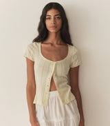 LARA TEE -- CREME CITRON QUELLE JOLIE POINTELLE