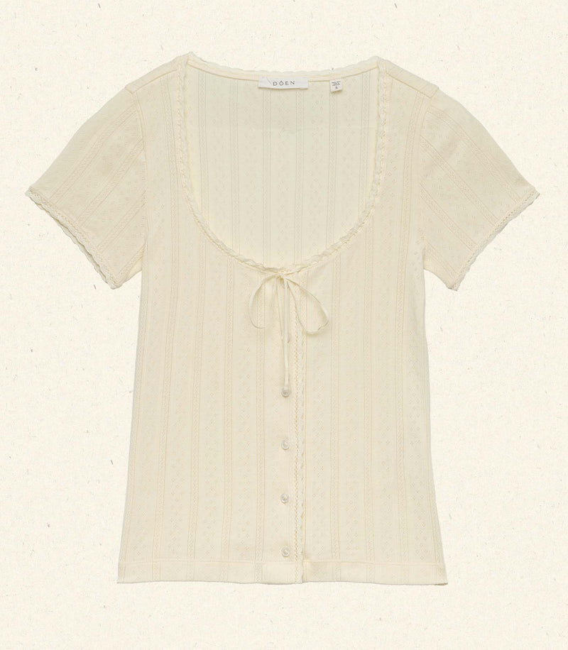 LARA TEE -- CREME CITRON QUELLE JOLIE POINTELLE