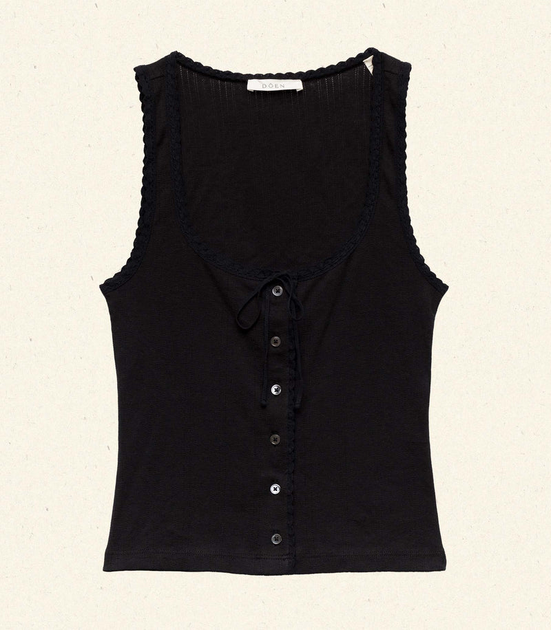 LOIS TANK -- BLACK QUELLE JOLIE POINTELLE