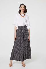 Geo Print High Waist Palazzo Trousers