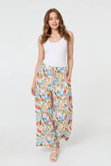 Patchwork Relaxed Wide Leg Trousers