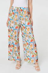 Patchwork Relaxed Wide Leg Trousers