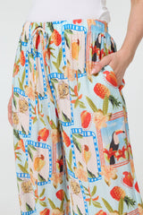 Patchwork Relaxed Wide Leg Trousers