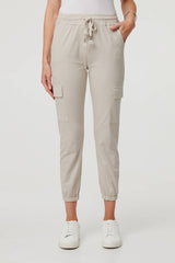 High Waist Slim Fit Cropped Cargo Pants