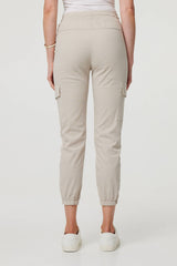 High Waist Slim Fit Cropped Cargo Pants