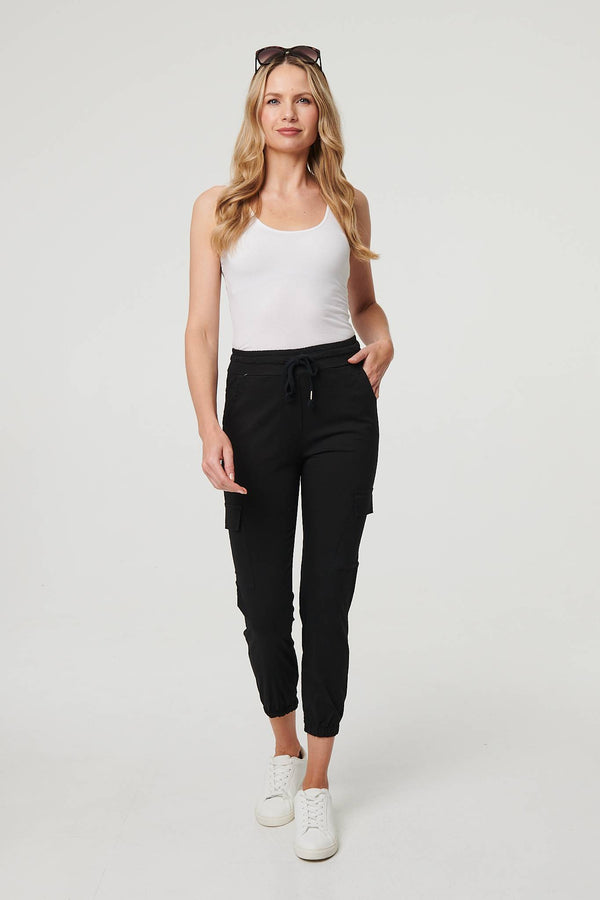 High Waist Slim Fit Cropped Cargo Pants