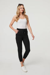 High Waist Slim Fit Cropped Cargo Pants