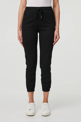 High Waist Slim Fit Cropped Cargo Pants
