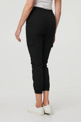 High Waist Slim Fit Cropped Cargo Pants
