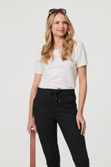 Tie Waist Slim Cropped Trousers