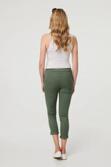 Tie Waist Slim Cropped Trousers