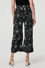 Floral High Waist Wide Leg Trousers