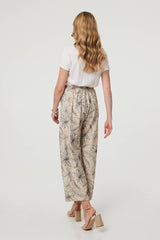 Floral High Waist Wide Leg Trousers