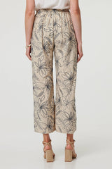 Floral High Waist Wide Leg Trousers