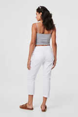 High Waist Skinny Cropped Trousers