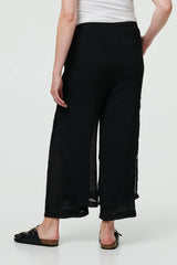 High Waist Side Split Layered Trousers