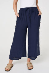 High Waist Side Split Layered Trousers