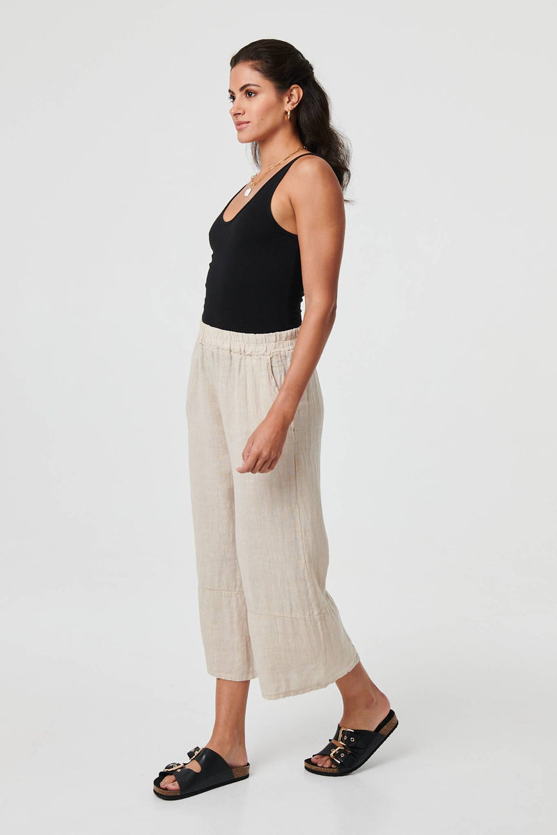 High Waist Stretchy Crop Trousers