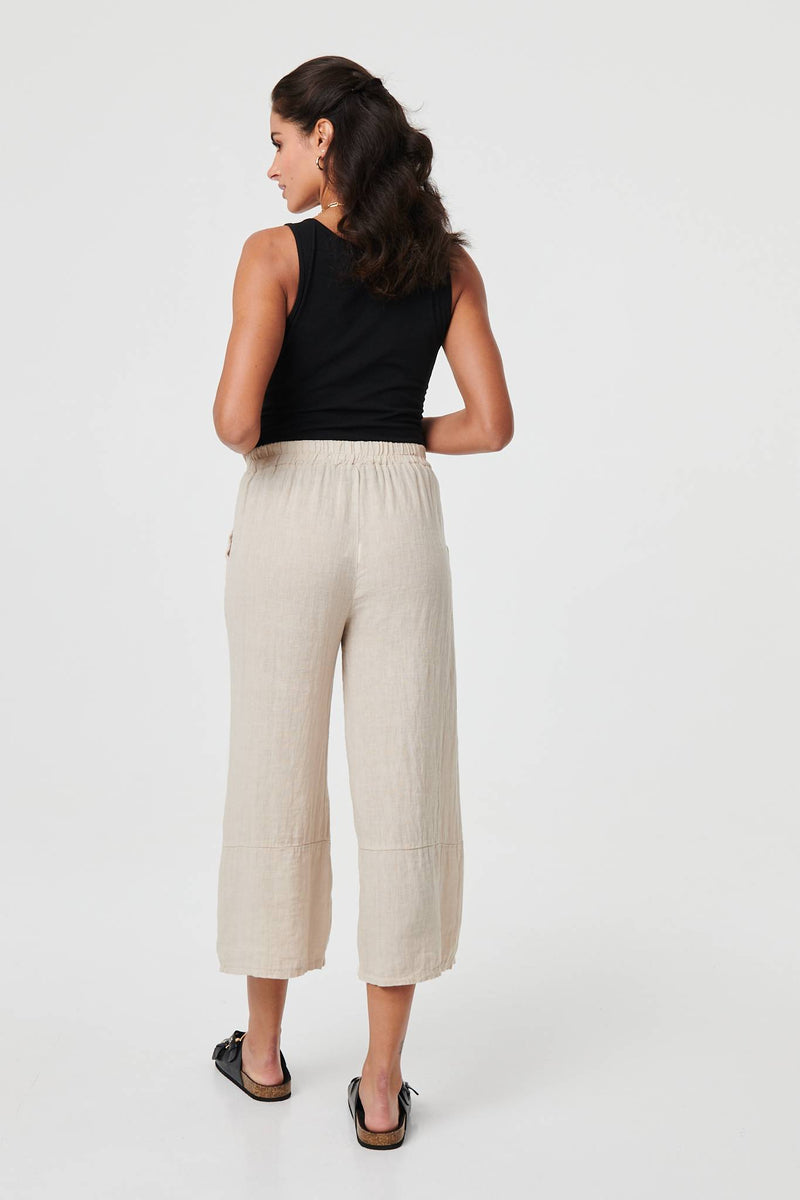 High Waist Stretchy Crop Trousers