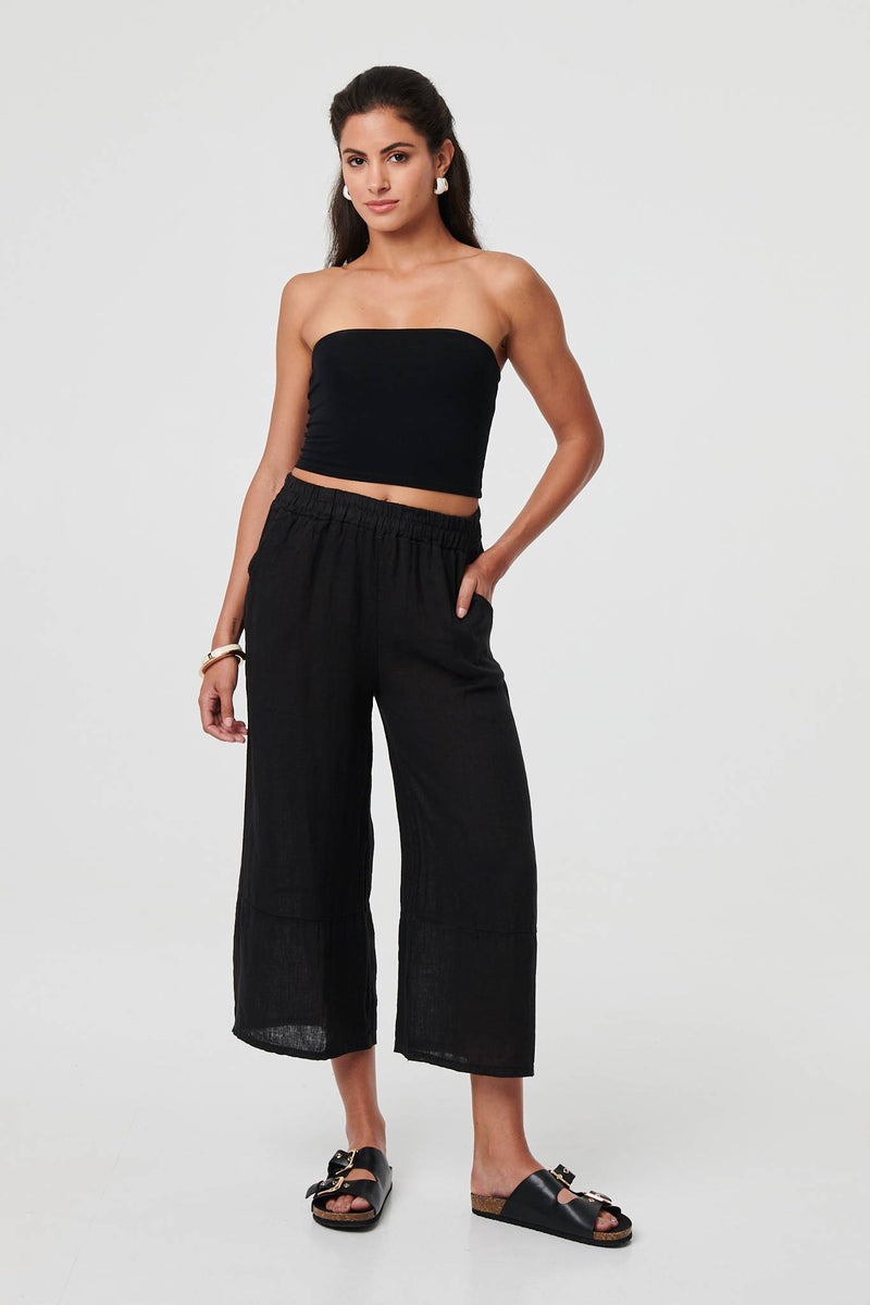 High Waist Stretchy Crop Trousers