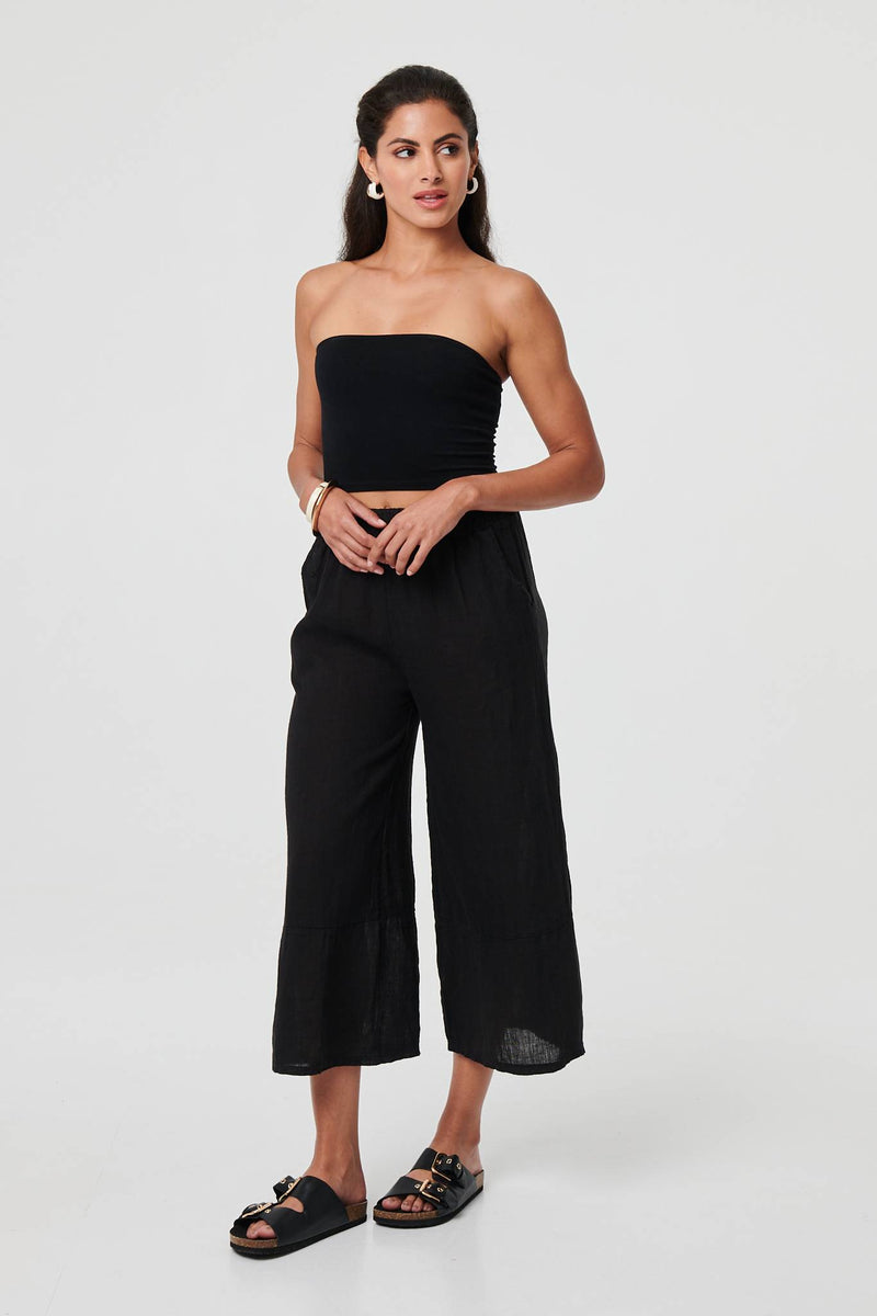 High Waist Stretchy Crop Trousers