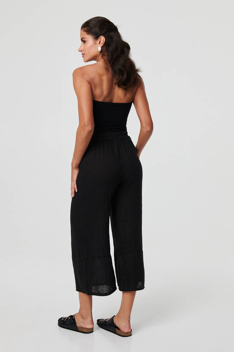 High Waist Stretchy Crop Trousers