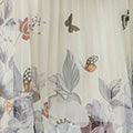 Butterfly Print Pleated Mesh Midi Skirt