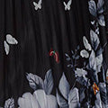 Butterfly Print Pleated Mesh Midi Skirt