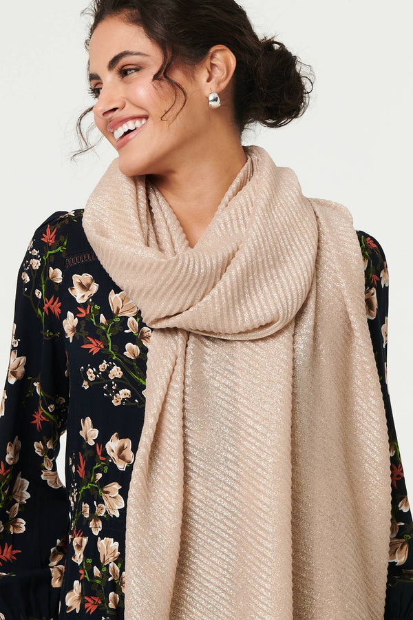 Sparkly Textured Long Shawl Scarf