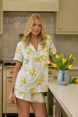 Maren Cloud Jersey PJ Set in Lemon Spritz