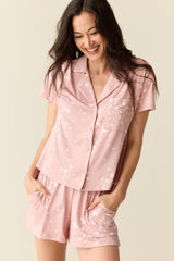 Karli Summer Jersey PJ Set in Blush Stars