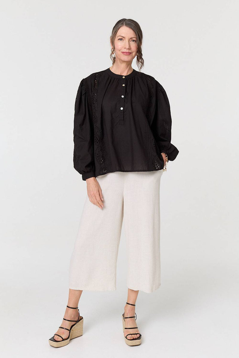 Broderie Anglaise Puff Sleeve Blouse