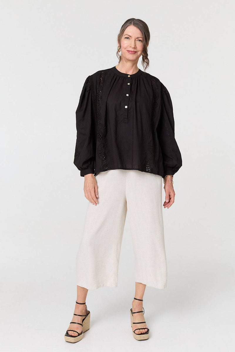 Broderie Anglaise Puff Sleeve Blouse