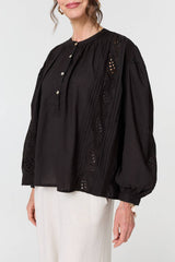 Broderie Anglaise Puff Sleeve Blouse